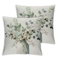 thumbnail image 2 of Nawypu Spring Summer Leaf Pillow Covers Watercolor Eucalyptus Leaves Couch Pillow Cases Sage Green Farmhouse Throw Pillows Set of 2 Home Decor for Living Room Bedroom Bed Cushion Outdoor, 2 of 6