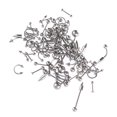 thumbnail image 4 of Ruiboury 85x Trendy Pierced Lip Nails Stand Out In Style Silver Versatile Eyebrow Nails, 4 of 6