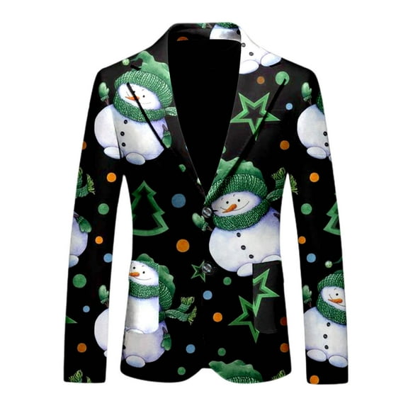 2025 Men's Christmas Printed Loose Tuxedos Casual Personality Suit Mens Business Suits Jacket Suit for Men Suit Set Men Wedding Suits