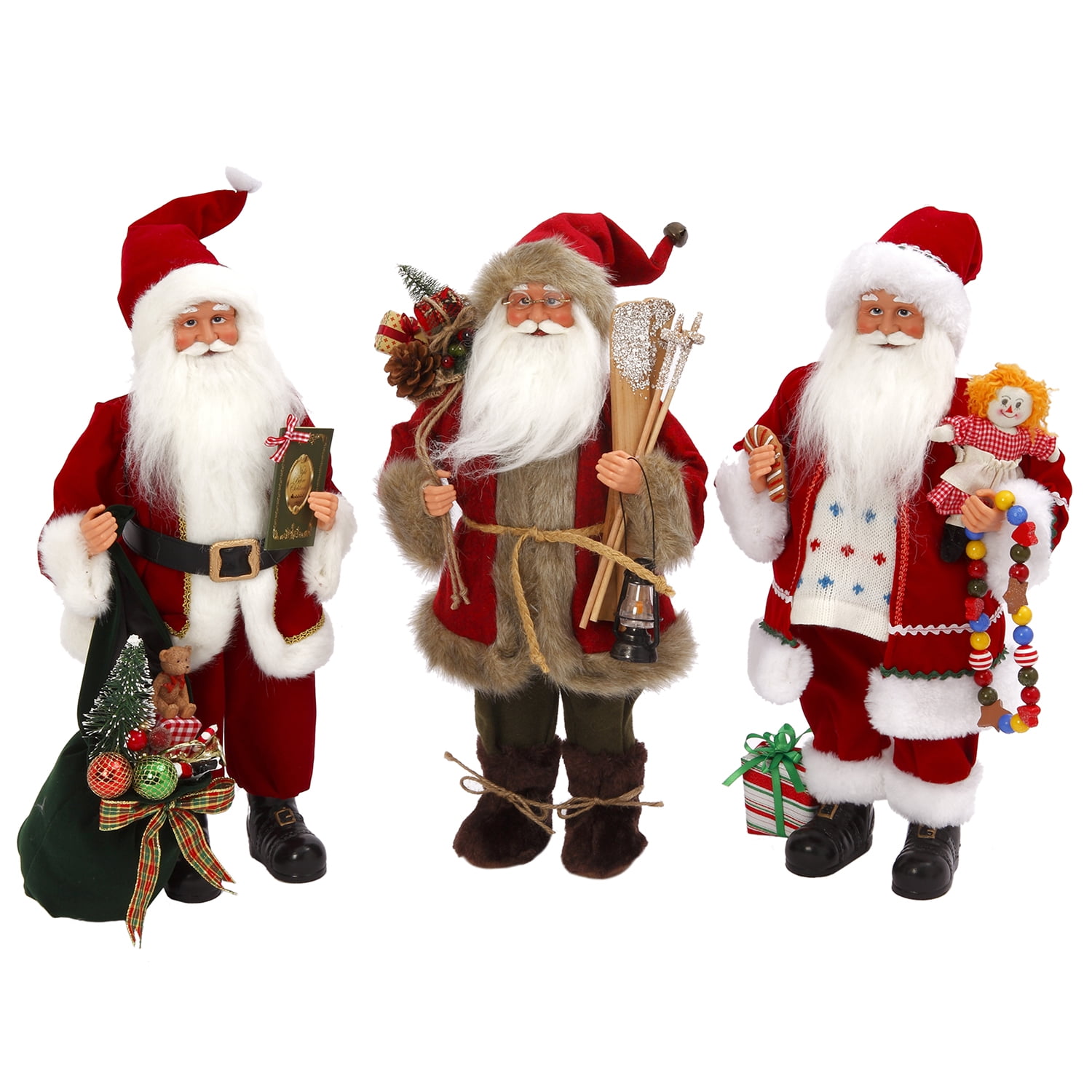 santa figurines from different countries