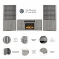 thumbnail image 6 of Studio C Bookcase Set with Fireplace TV Stand in Platinum Gray - Engineered Wood, 6 of 7