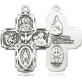 thumbnail image 3 of Extel Large Sterling Silver Traditional Catholic 5-Way Cross Cruciform Medal with Miraculous Medal, St. Joseph, St. Christopher and Sacred Heart, Made in USA, 3 of 10
