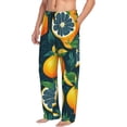 thumbnail image 2 of Easygdp Fresh Orange Men's Pajama Pant, Sleep Elastic Waistband Lounge Pants - Small, 2 of 9