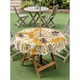 thumbnail image 3 of Outdoor Tablecloth with Umbrella Hole & Zipper, Yellow Orange Coastal Coral Round Tablecloth 54 Inch, Summer Nautical Sea Beach Ocean Patio Table Cover Waterproof Table Cloth for Picnic/Party, 3 of 7