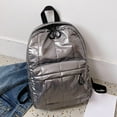 thumbnail image 1 of Fashion Women Solid Color Zipper Backpack Waterproof Shoulder Bag Travel Bag, 1 of 5