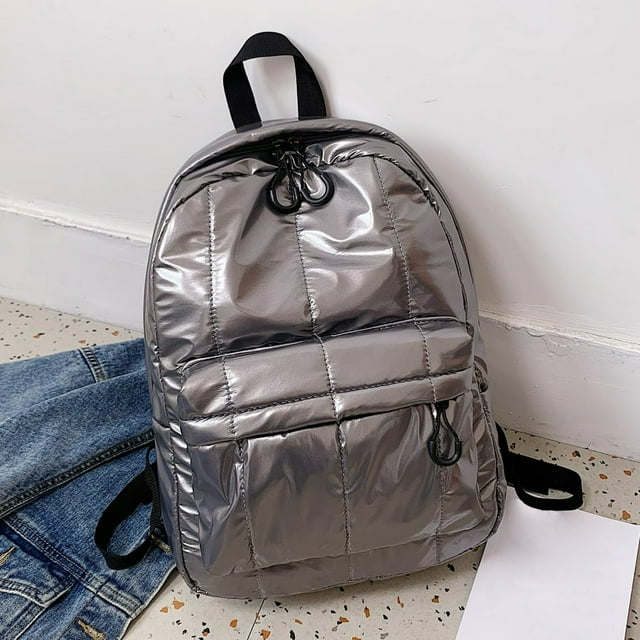 Fashion Women Solid Color Zipper Backpack Waterproof Shoulder Bag Travel Bag