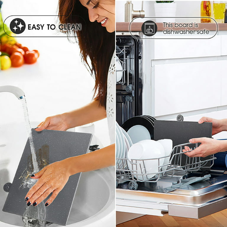 Mastertop Thick Flexible Plastic Cutting Board for Kitchen,Chopping Board  Set,BPA-Free, Dishwasher Safe