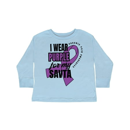 

Inktastic Chronic Pain I Wear Purple For My Savta Gift Toddler Boy or Toddler Girl Long Sleeve T-Shirt