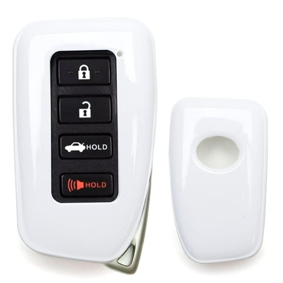White Gloss Finish Hard Shell Key Fob Cover Case, For 2nd Gen Lexus is ES GS RC NX RX LX 200 250 350 4-Button Smart Key Fob