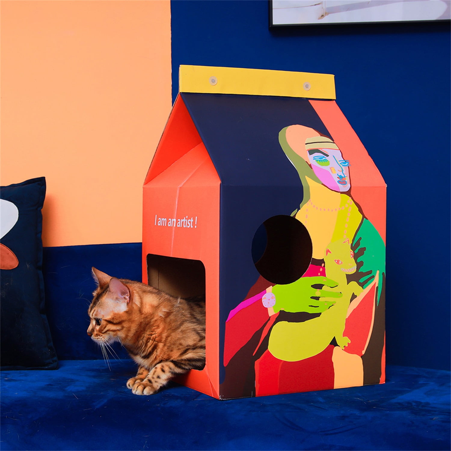 Pefilos Cats Bed Cat Cave for Girls Nest for Indoor Cats Sleeping Bed Self-Warming Pet Cube House Cat Shelter Scratcher Apartment Indoor for Kittens Pet House Milk Box Style Pefilos Cats Bed Cat Cave for Girls Nest for Indoor Cats Sleeping Bed Self-Warming Pet Cube House Cat Shelter Scratcher Apartment Indoor for Kittens Pet House Milk Box Style