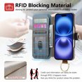 thumbnail image 5 of for iPhone 13 Pro Max Folio Flip Wallet Case, PU Leather Zipper Pocket Card Slots RFID Blocking Wristband Bracket, with Diamond Finger Ring Full Body Protection for iPhone 13 Pro Max - Gray, 5 of 10