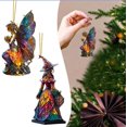 thumbnail image 2 of Árbol de Navidad de Halloween, hermosa estatua acrílica de bruja, Festival, estatuilla colgante, decoración del hogar, fiesta, Casa Encantada, decoración, 2 of 4