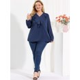 thumbnail image 3 of GRACE & GRANDEUR Women's Plus Size Tops V Neck Ruffle Boho Chiffon Blouse, 3 of 6