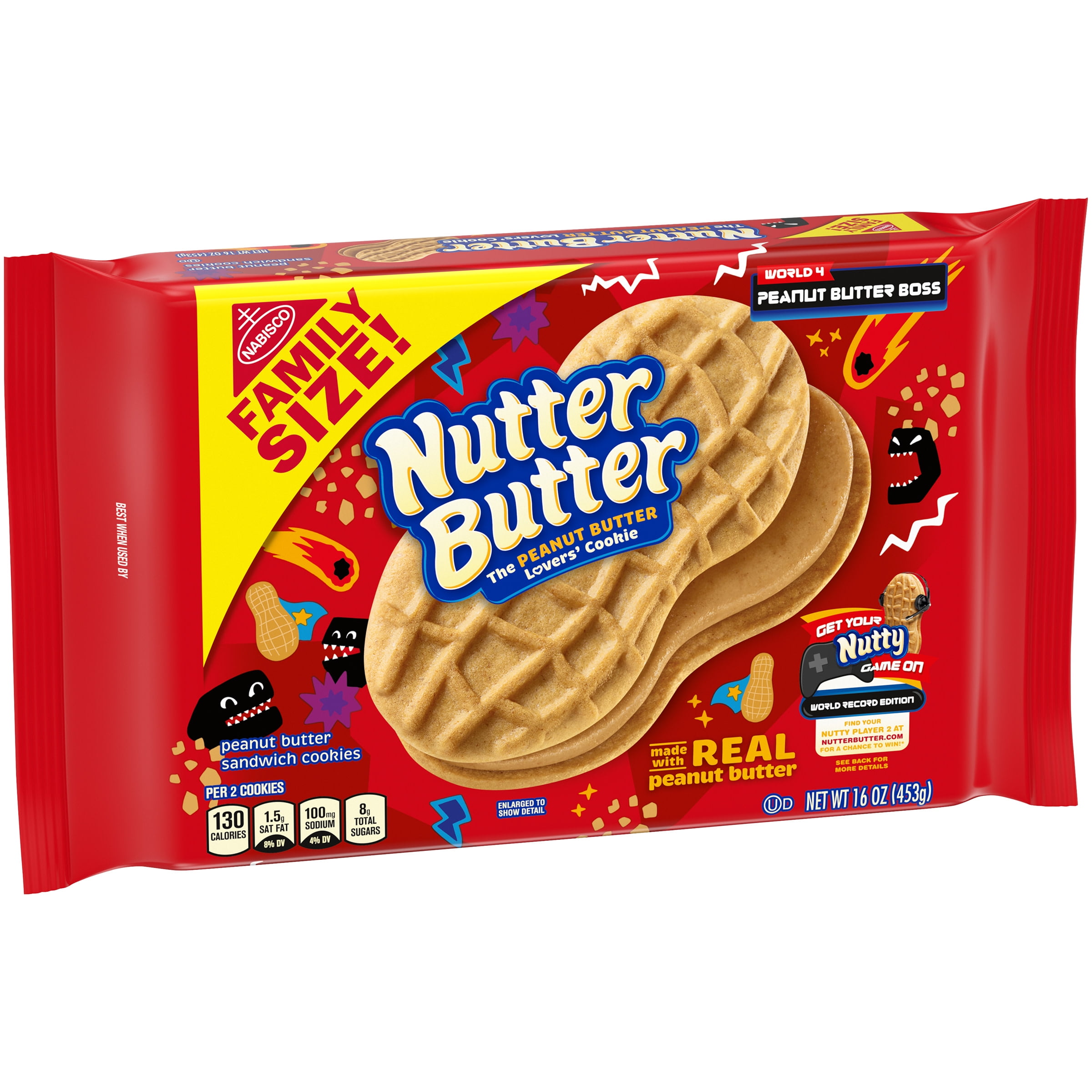 Nutter Butter Family Size Peanut Butter Sandwich Cookies 16 Oz Walmart Com Walmart Com