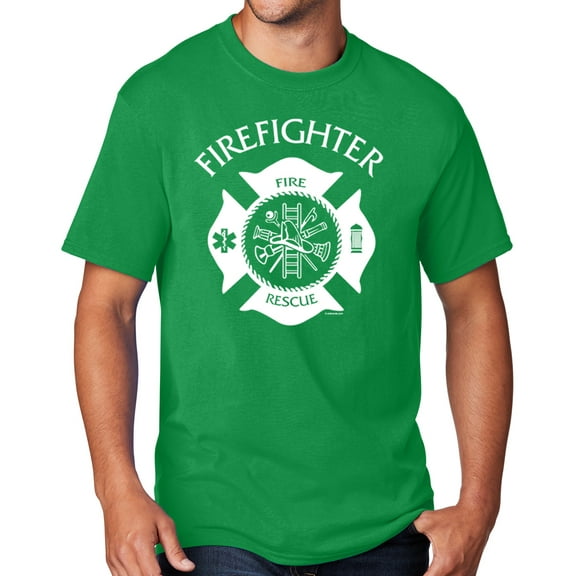 Men's Firefighter T-shirt, 3XL Clover Green - TALL
