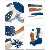 Abstract Botanical Prints Wall Art Tropical Plants Canvas Art Print Posters Aesthetic Pictures Decoration Modern Artwork Set Of 4 for Home Office Bedroom Livingroom Unframed 8 x 10inch Colorful
