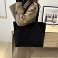 thumbnail image 4 of Large Capacity Corduroy Tote Bag for Women, Zippered Pocket Handbag, Casual Stylish Shoulder Bag for Students & Commuters, Neutral Colors, Lightweight Daily Storage Purse, 4 of 6