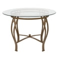 thumbnail image 3 of Pemberly Row 42" Round Glass Top Dining Table in Clear Matte Gold, 3 of 3