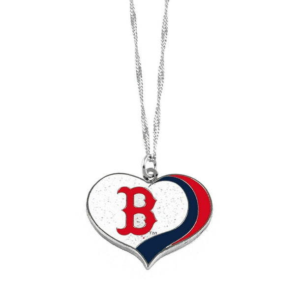 MLB Boston Red Sox Équipe de Sport Logo Paillettes Coeur Collier Charme Cadeau