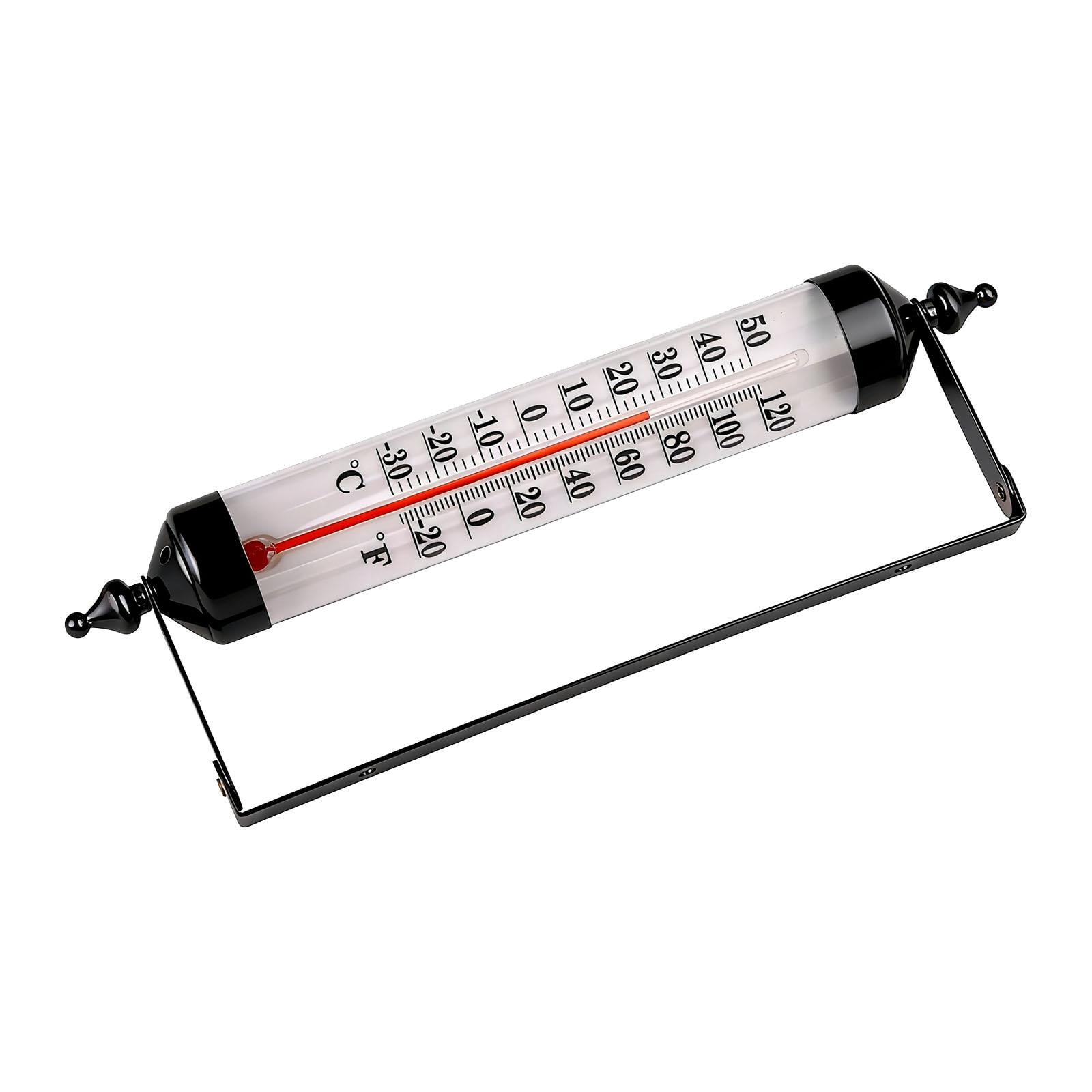 Fzaqwen Outdoor Thermometer Easy Installation Easy to Use Large Numbers Premium Reusable Rustic Temperature Gauge for Wall Greenhouse Black