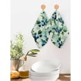 thumbnail image 2 of Blueberry Botanical Kitchen Dish Towels for Drying Dishes Set of 3, Green Spring Leaves Branches Waffle Weave Microfiber Hand Tea Bathroom Towels Quick Dry & Absorbent Towel 12x12, 2 of 7