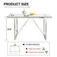 thumbnail image 2 of Noble House 55 inch minimalist retro rectangular white grain dining table,White, 2 of 10