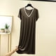 thumbnail image 1 of Karight Womens Soft Cotton T Shirt Dress Summer Short Sleeve Casual V Neck Sleepshirts Loose Long Nightdress House Dress, 1 of 7