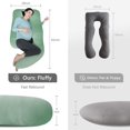 thumbnail image 5 of Pregnancy Pillows for Sleeping - U Shaped Full Body Maternity Pillow with Removable Cover - Support for Back, Legs, Belly, HIPS - 65 Inch - Green - Cooling Cover, 5 of 5