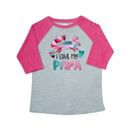 

Inktastic I Love My Papa Pink and Blue Fox with Hearts Gift Toddler Boy or Toddler Girl T-Shirt