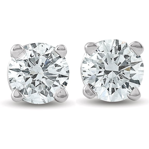 Pompeii 1/2Ct Round Brilliant Cut Diamond Stud Earrings in 14K Gold Classic (I/J,I2-I3)