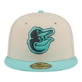 thumbnail image 2 of Men's New Era Light Beige/Turquoise Baltimore Orioles Two-Tone Color Pack 59FIFTY Fitted Hat, 2 of 5