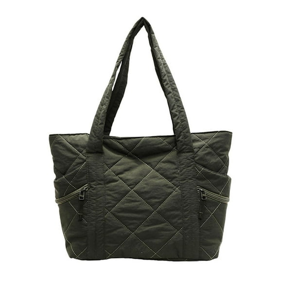 Tote Bag for Women, Quilted Large Capacity Shoulder Bag, Casual Lightweight Everyday Tote for Work & Travel