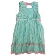 thumbnail image 2 of Youngland Toddler Girls Mint Green & Pink Lace Tulle Frilly Dress w/ Tie 4T, 2 of 2