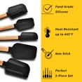 thumbnail image 3 of 5-Piece Silicone Spatula Set for Kitchen - Food Grade, Nonstick, Heat Resistant, Dishwasher Safe for Baking, Cooking, Mixing & Frosting, 3 of 7