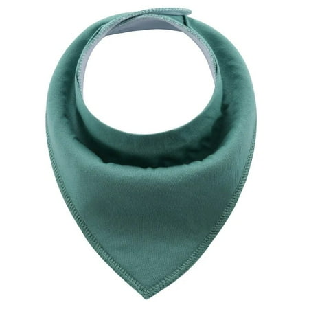 High Quality Baby Cotton Bibs Soft Solid Color Kids Bandana Bibs Newborn Baby Burp Cloths Feeding Scarf Baby Bed Accessories Lake-green One size for 1 to 3T