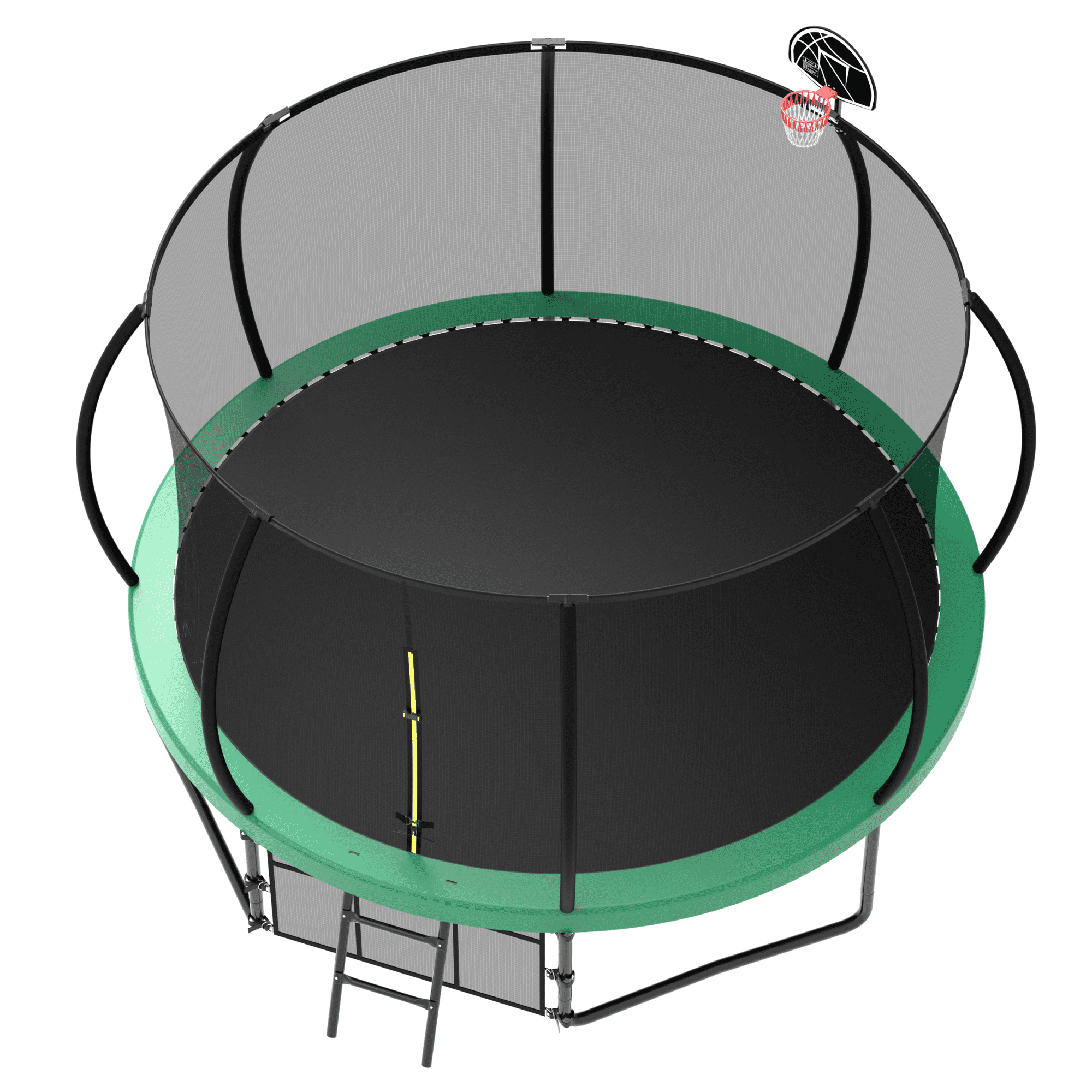 12FT Trampoline for Kids,Outdoor Recreational Trampolines with Safety Enclosure Net & Ladder,Green