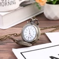 thumbnail image 4 of 1pc Vintage Pocket Watch Pocket Watch Pocket Watch Locomotive Shape Design for Friends (Brown), 4 of 7