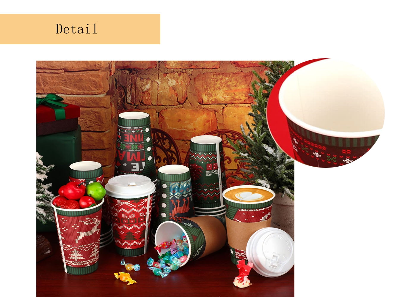 120 Pcs 12 oz Christmas Paper Coffee Cups with Lids Disposable Paper Cups  for Hot Chocolate Cocoa Ch…See more 120 Pcs 12 oz Christmas Paper Coffee