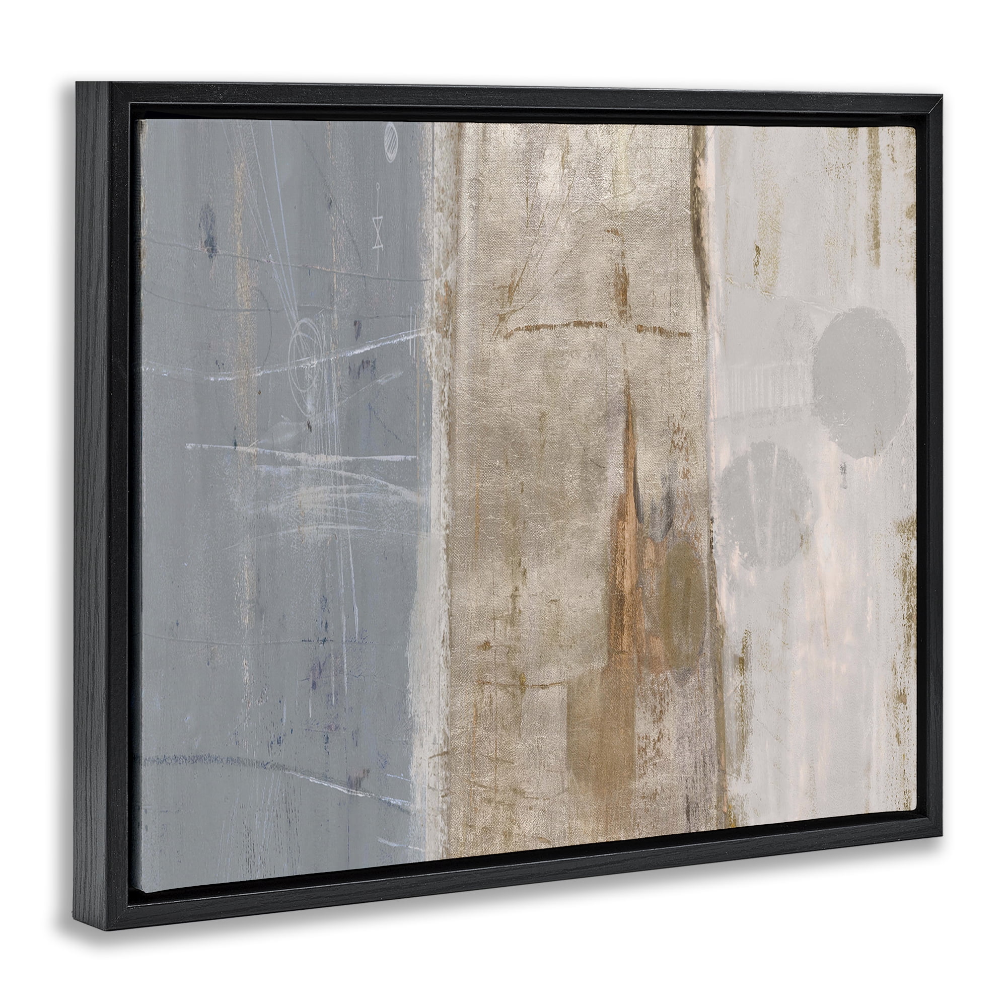 Stupell Industries Tunnel Vision Abstraction Abstract Painting Black Floater Framed Canvas Art Print Wall Art, 31 x 25