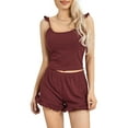 thumbnail image 2 of Mialoley Femmes 2 Pièces Ensemble Pyjama Ensemble Cami Sans Manches Shorts Décontractés Ensembles de Vêtements de Nuit, 2 of 9