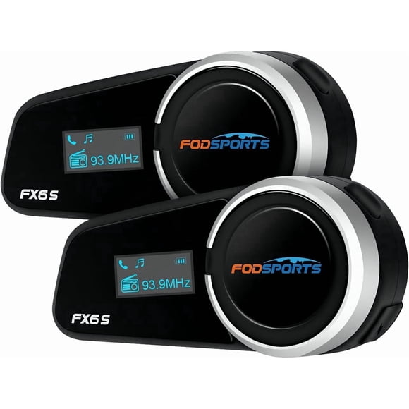 Auriculares Bluetooth para motocicleta Fodsports FX6S 1000 m (paquete de 2)