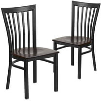 Flash Furniture 2pk HERCULES Series Black School House Back Metal Restaurant Chair, Wood Seat, Multiple Colors