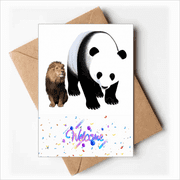 Lion Animal Panda Stature Welcome Back Greeting Cards Envelopes Blank