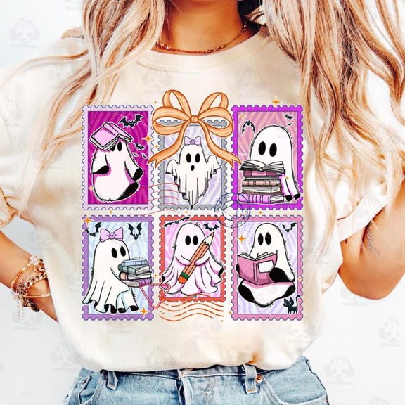 Retro Spooky Teacher Shirt, Halloween Cute Ghost Teacher Shirt, Teacher Boo Shirt, Spooky Vibes Shirt, School Halloween Shirt, Back To School Shirt