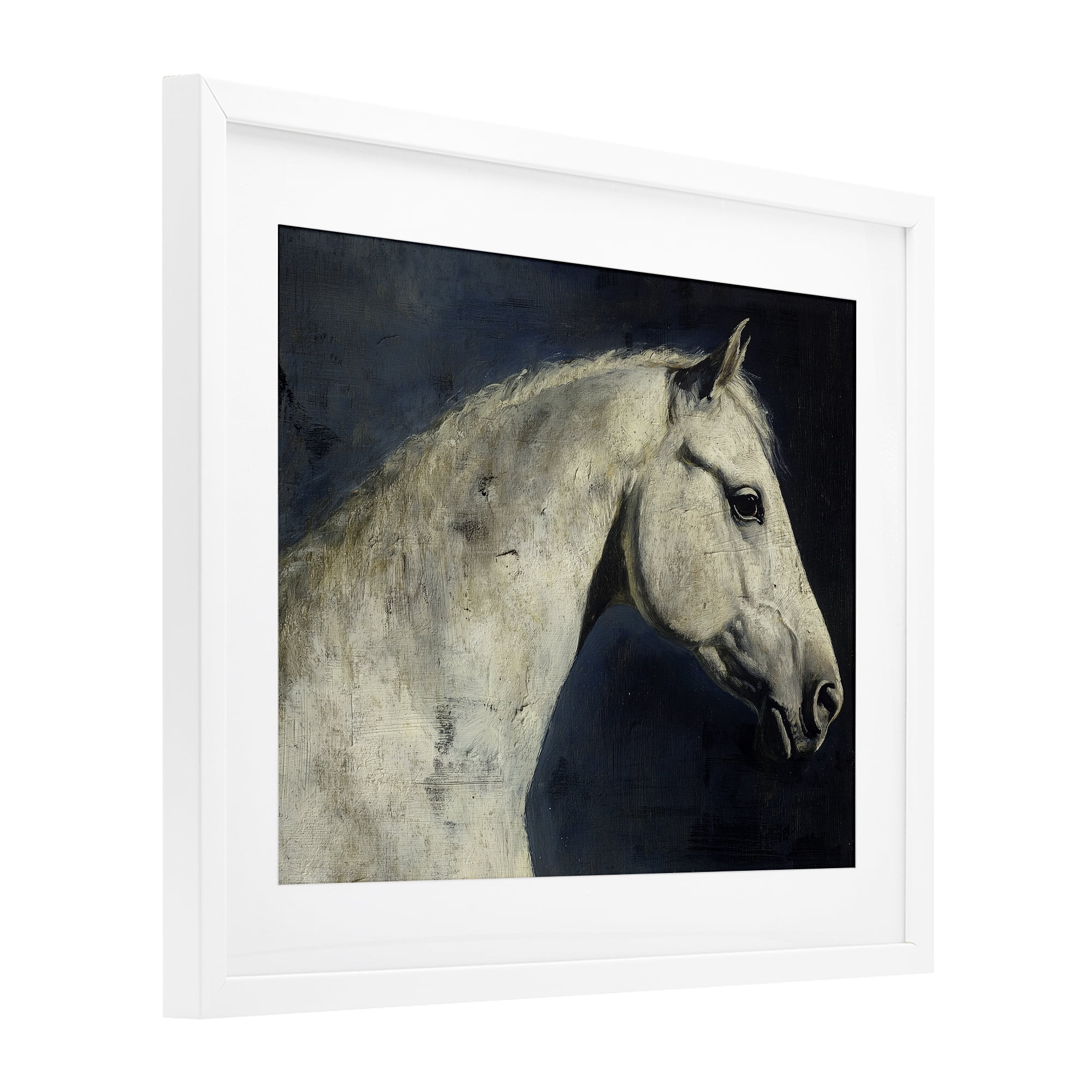 Stupell Industries Equine On The Blue Night White Framed Print Under Glass, design by Svetlana Aleynikova