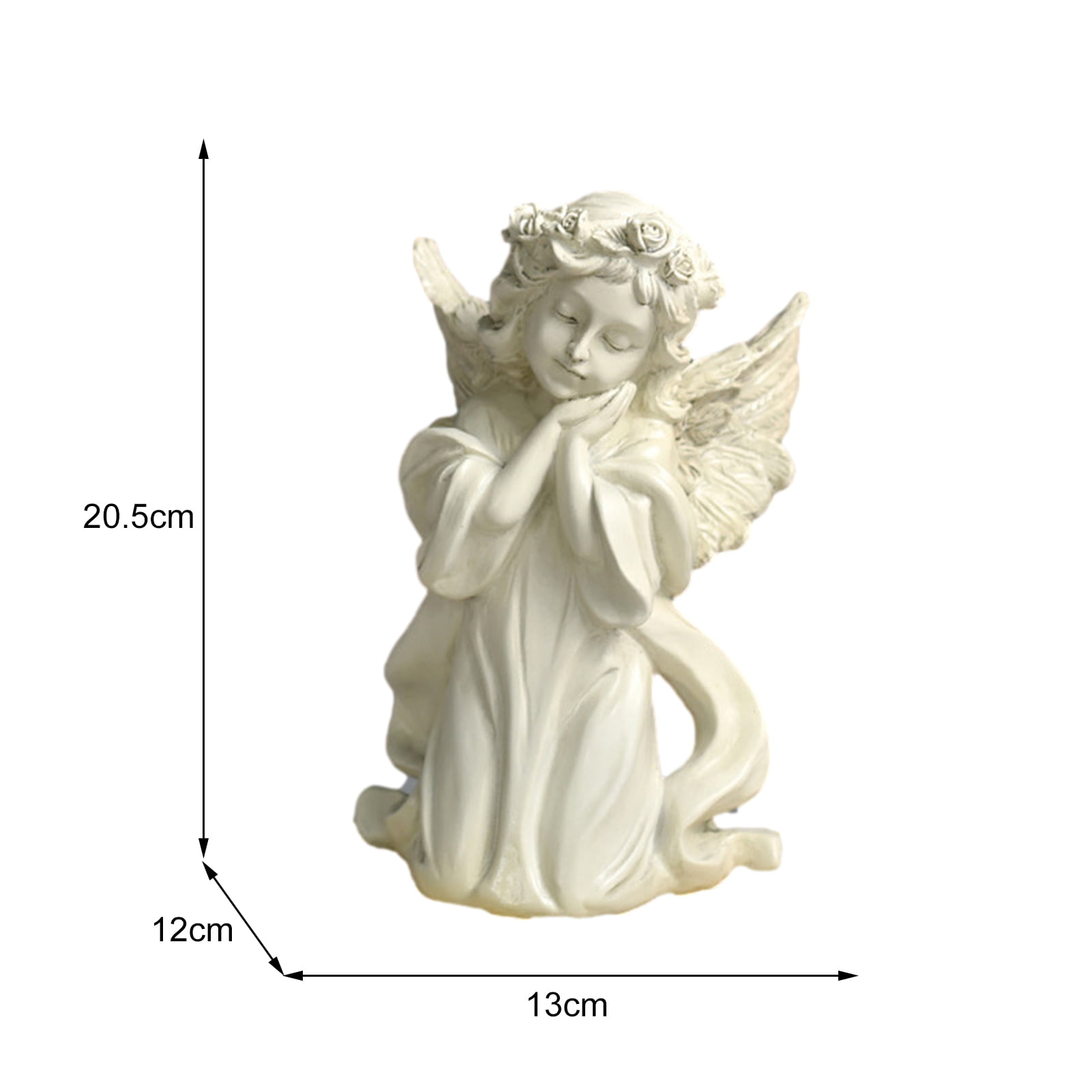 8 inches 20.5 cm Collectible wooden hand carved and hand painted angel figurine An ideal gift for Christmas