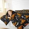 thumbnail image 4 of Feelyou Modern Motorcycle Print Bedding Comforter Set for Kid, Est Sleep Sports Twin Comforter Sets, Cartoon Stars Print Reversible Bedding Set, Microfiber Bedroom Decor, 2pcs, 4 of 8