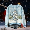 thumbnail image 3 of Craaazy Women's Christmas Printed Long Sleeve Top Warm Crewneck Christmas Sweaters Gifts, 3 of 4