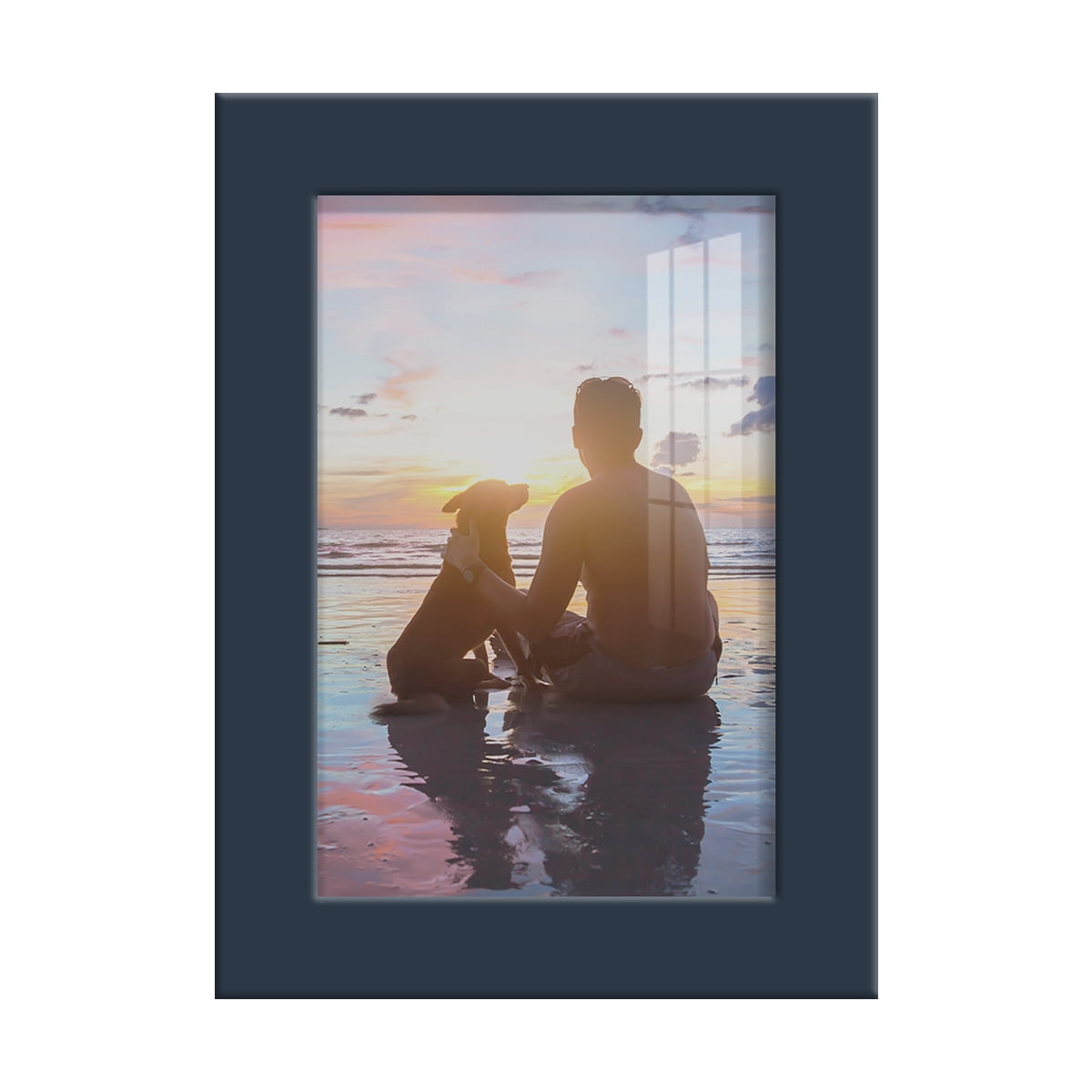 Modern Real Wood 4x6 inch Picture Frame in Navy
