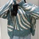 thumbnail image 4 of Suéter de manga larga con cuello redondo para mujer, Jersey Harajuku con rayas de cebra, Jacquard, estampado Animal, Top holgado de gran tamaño, otoño, 4 of 5